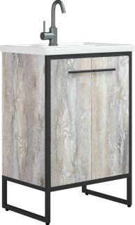 Тумба под раковину Corozo Айрон 60см антик/чёрный SD-00000385