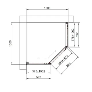 Душевой уголок Timo T34R 100x100 см правый золото матовое