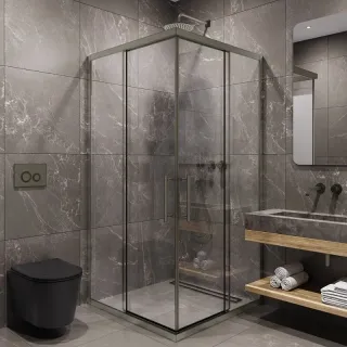 Душевой уголок Timo T37 100x100 см никель