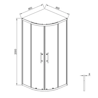 Душевой уголок Timo T46 90x90 см чёрный