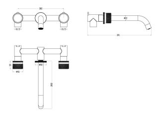 Встраиваемый смеситель для раковины Boheme Stick Touch 152-2-BRB.2 брашированная бронза
