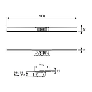 Подрезной дренажный канал TECE TECElineo 15301100