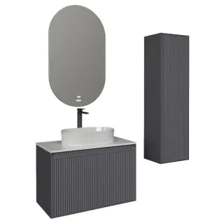 Шкаф-пенал Grossman Кристалл 303543 графит 40 см