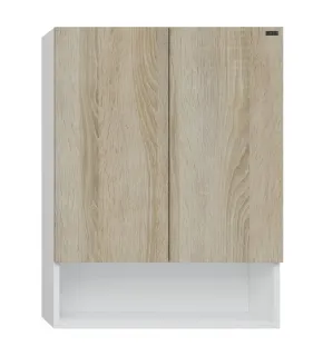 Шкаф Санта Мира 700471 над стиральной машиной 60 см разобранный янтарный/белый