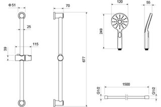 Душевой гарнитур Aquatek Оберон AQ2016CR хром