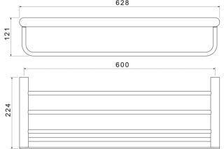Полка для полотенец Aquatek Лира AQ4415MB черный