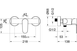 Смеситель для душа Aquatek Оберон  AQ1260CR хром