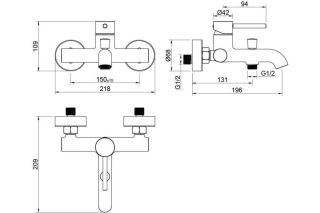 Смеситель для ванны Aquatek Европа AQ1340MB черный