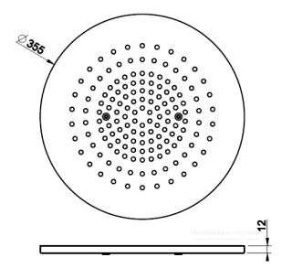 Накладная панель для верхнего душа Gessi Afilo 57018.707 35 см чёрный брашированный