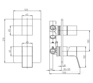 Встраиваемый смеситель универсальный Bossini Aki Z00741.030 хром