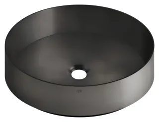 Раковина накладная Gessi 54601.707 40 см чёрный хром шлифованный