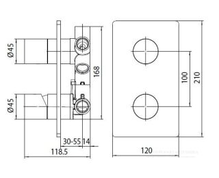 Встраиваемый смеситель для душа Bossini Oki/Teo Z00004.073 чёрный матовый