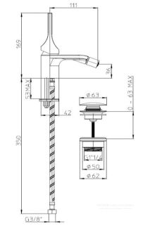 Cмеситель для биде Bossini Apice E89601.045 белый матовый