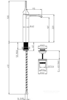 Смеситель для раковины Bossini Apice-T E89602.073 чёрный матовый