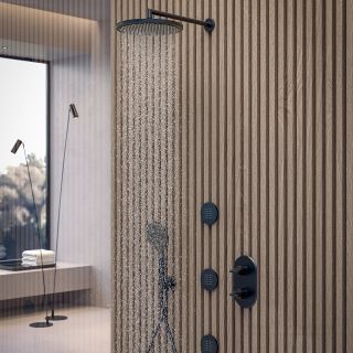 Верхний душ Bossini Cosmo I00596.073 28 см чёрный матовый