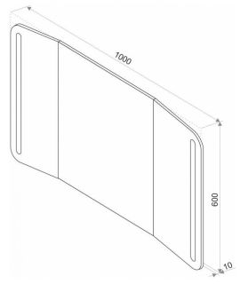 Зеркальное трюмо с подсветкой Continent ЗЛП453 с сенсорным выключателем 100см
