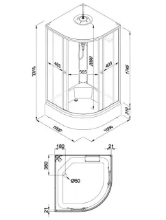 Душевая кабина Triton Лайт Щ0000061826 100x100 см профиль белый стекло с узором