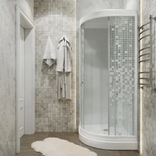 Душевая кабина Triton Стандарт-Мозаика Щ0000061828 100x100 см профиль белый стекло мозаика