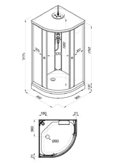 Душевая кабина Triton Стандарт-Мозаика Щ0000061840 90x90 см профиль белый стекло мозаика