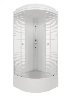 Душевая кабина Triton Стандарт-Полосы Щ0000061848 90x90 см профиль белый стекло с узором