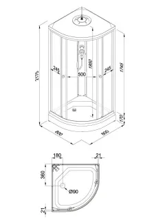 Душевая кабина Triton Ультра Щ0000061821 80x80 см профиль белый стекло прозрачное