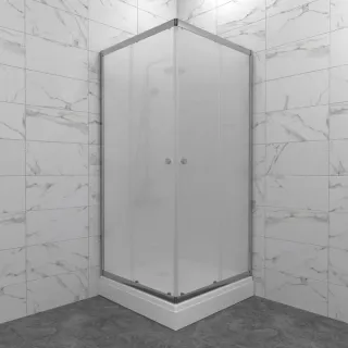 Душевой уголок Triton Вента-Хром-Вельвет Щ0000067980 80x80 см на поддоне профиль хром стекло матовое