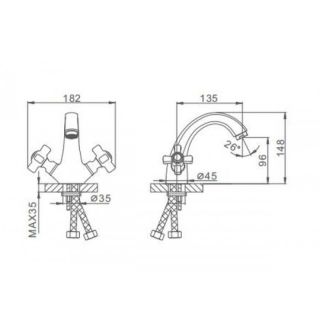 Смеситель для раковины Frap F1018 хром