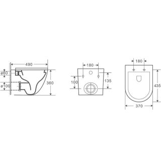 Унитаз CeramaLux 2197 подвесной с сиденьем Микролифт
