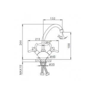 Смеситель для кухни Frap F4112-2 хром