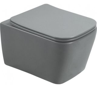 Унитаз подвесной SantiLine SL-5007MG безободковый серый матовый