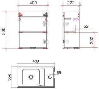 Подвесная тумба под раковину Art&Max Family 40см цемент Family-400-1D-SO-CV