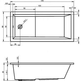 Акриловая ванна Riho Lusso Plus B006001005 170х80см белый