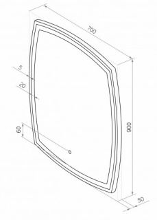 Зеркало с подсветкой Continent Dream ЗЛП612 с сенсорным выключателем 70см
