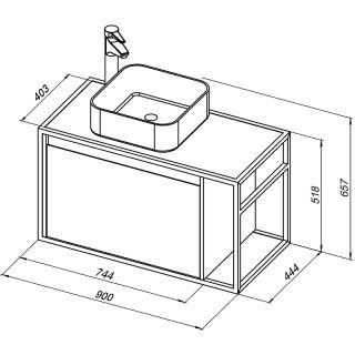 Тумба под раковину Aquanet Nova Lite Loft 261656 L 90 см дуб рошелье