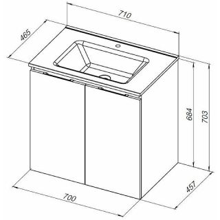 Тумба под раковину Aquanet Алвита New 303904 70 см антрацит