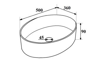 Умывальник Runo мебельный 50 овал OVALE (00-00001359)
