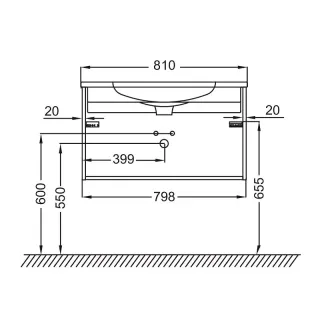 Тумба под раковину Jacob Delafon Madeleine EB2053-JSH 80 см шалфей матовый
