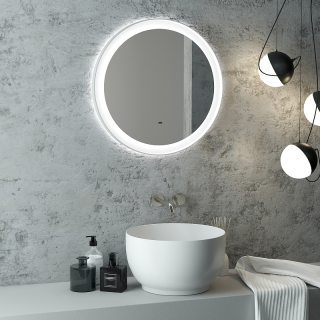 Зеркало с подсветкой Continent Planet White ЗЛП2624 с бесконтактным сенсором 60см белый