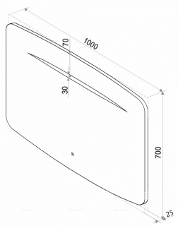 Зеркало с подсветкой Continent Rapid ЗЛП911 с сенсорным выключателем 100см