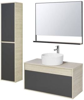 Тумба под раковину Акватон Лофт Урбан 100см дуб орегон/серый графит 1A247701LQX60