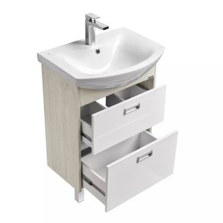 Тумба под раковину Акватон Бекка 60см белый/дуб сомерсет 1A196601BAC20