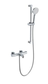 Смеситель для ванны с душевым гарнитуром Wonzon & Woghand WW-C2006-A-CR с термостатом хром