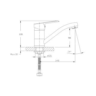 Смеситель для кухонной мойки RUSH Victoria (VI7135-26)