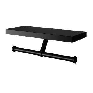 Двойной держатель для туалетной бумаги с полкой Wonzon & Woghand WW-V3802-MB чёрный матовый