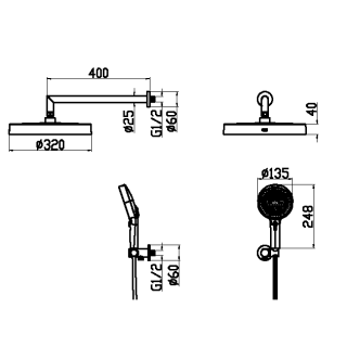 Душевой гарнитур Boheme Cell 427-CB брашированная медь