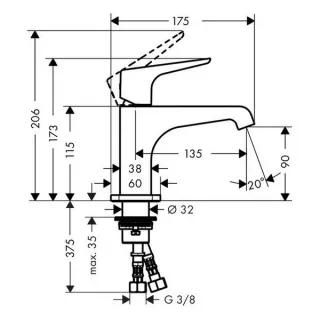 Смеситель для раковины Hansgrohe Citterio E 36112000 хром