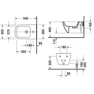 Биде Duravit Happy D2 2258150000 подвесное белое