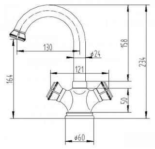 Смеситель для раковины ZORG Antic A 6008U-BR