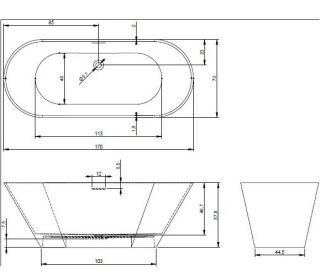 Ванна из искусственного камня Riho Barcelona B117001105 170x70см белый