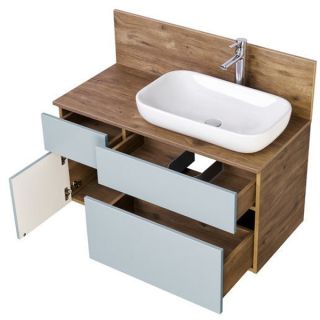 Тумба под раковину Акватон Мишель 100см дуб рустикальный/фьорд 1A256901MIX30